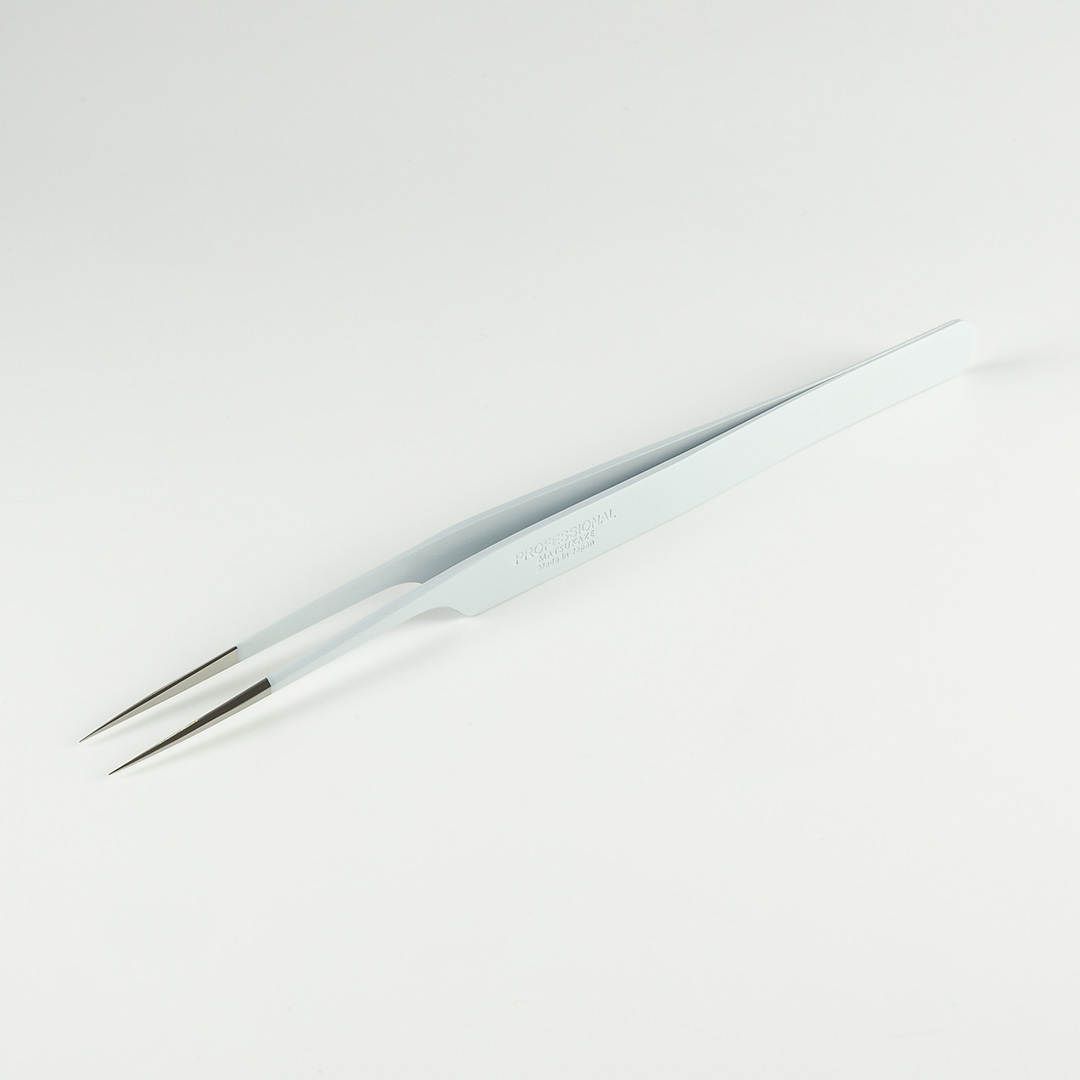 【白】ツイーザー(type-a) / 日本製カラーコーティング〈全長14.9cm〉1