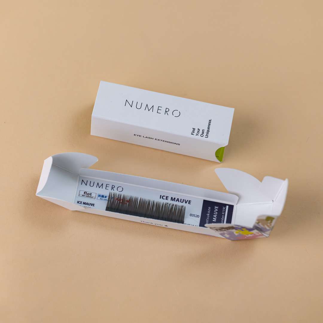 1列シート◆NUMEROフラットラッシュ カラー/アイスモーヴ Cカール 太さ0.15mm 7mm1