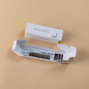 1列シート◆NUMEROフラットラッシュ カラー/ハーバルブラウン Cカール 太さ0.15mm 7mm1