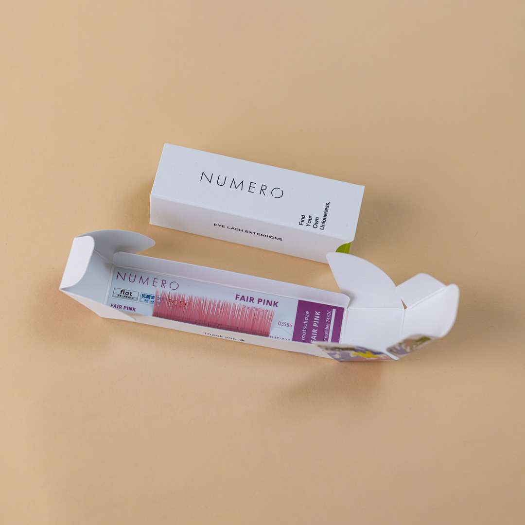 1列シート◆NUMEROフラットラッシュ カラー/フェアピンク Cカール 太さ0.15mm 7mm1