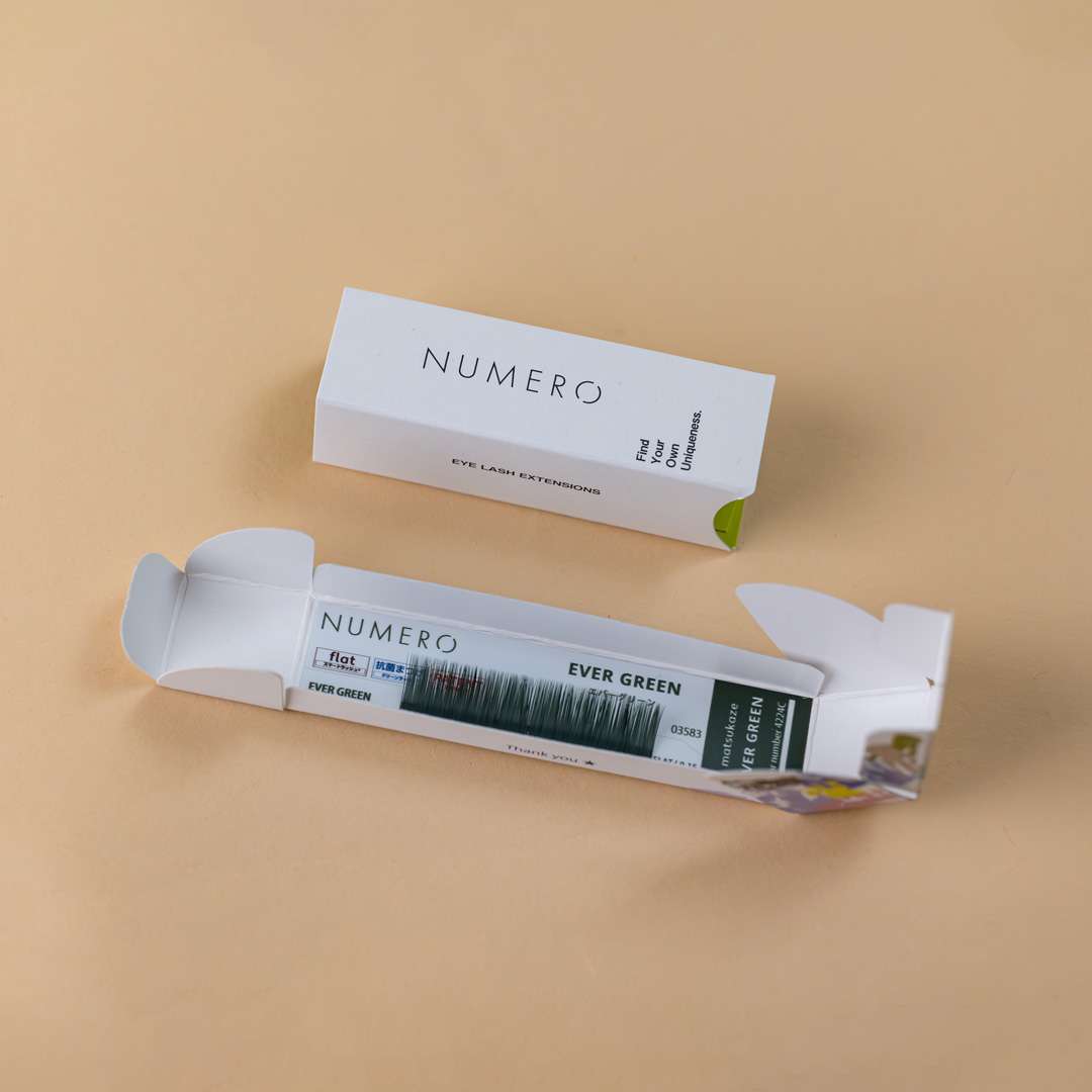 1列シート◆NUMEROフラットラッシュ カラー/エバーグリーン Cカール 太さ0.15mm 7mm1
