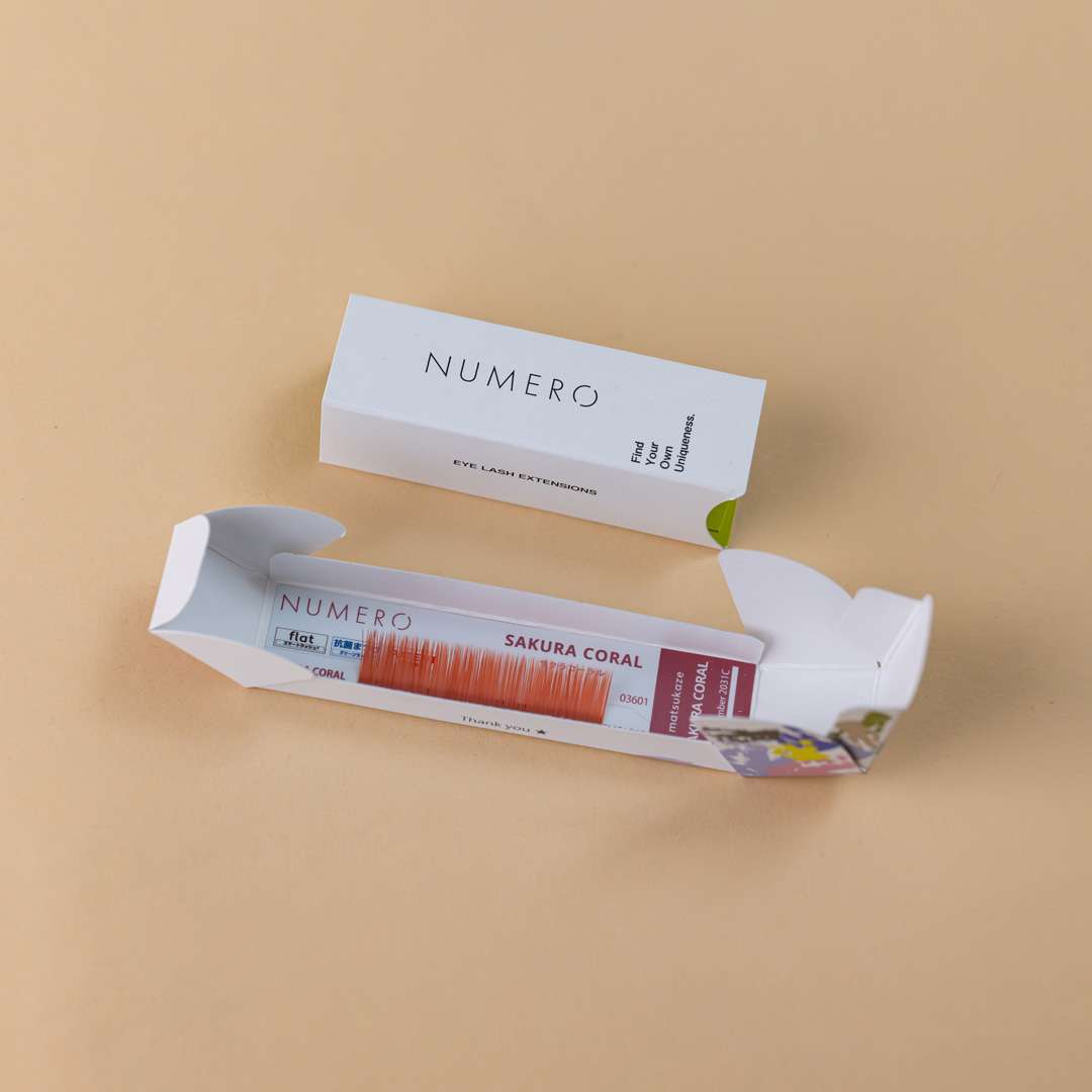 1列シート◆NUMEROフラットラッシュ カラー/サクラコーラル SCカール 太さ0.15mm 7mm1