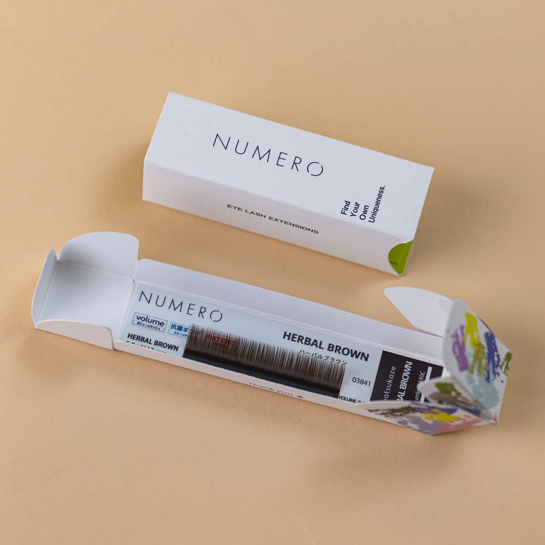 1列シート◆NUMEROボリュームラッシュ/ハーバルブラウン Jカール 太さ0.07mm 7mm1