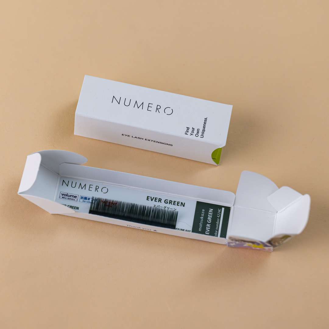 1列シート◆NUMEROボリュームラッシュ/エバーグリーン Jカール 太さ0.07mm 12mm1