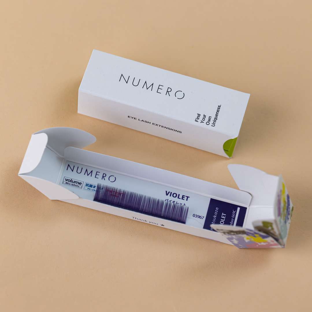 1列シート◆NUMEROボリュームラッシュ/バイオレット Cカール 太さ0.07mm 7mm1