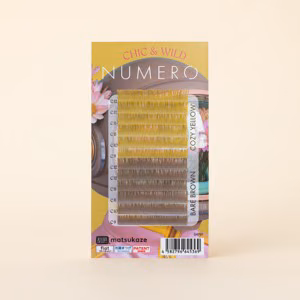 NUMEROフラットラッシュ/限定トライアルシート コージーイエロー&ベアブラウン 2色MIX Jカール