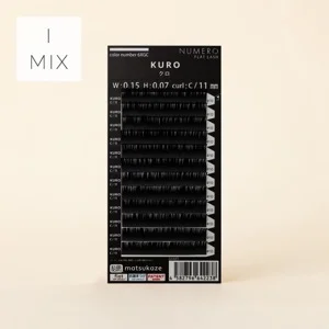 NUMEROフラットラッシュ/KURO 長さMIXシート Iカール 太さ0.15mm サムネイル1