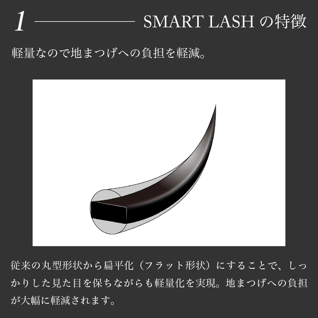 NUMEROフラットラッシュ マットカラー/ロゼ Cカール 太さ0.15mm 9mm5