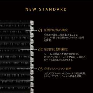 NUMEROフラットラッシュ/KURO 長さMIXシート Cカール 太さ0.15mm2