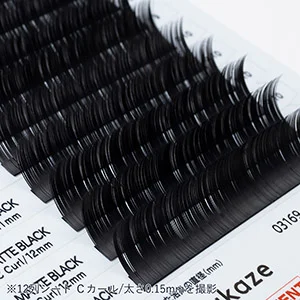 1列シート◆NUMEROフラットラッシュ マットブラック Cカール 太さ0.2mm 7mm1