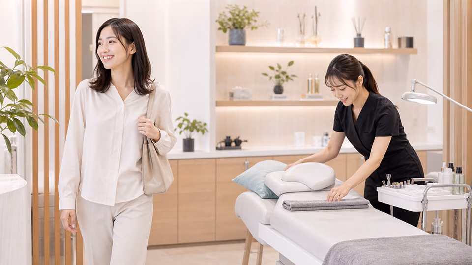 LED施術による時短と単価アップのイメージ